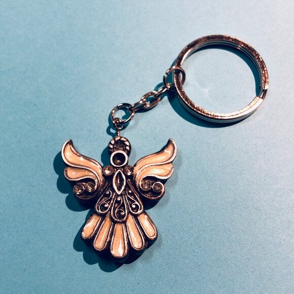 Vintage Angel Keychain Keyring With Intricate Design - Picture 1 of 2
